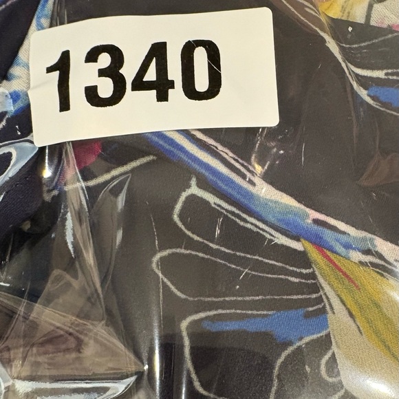 Parker Gardenia Nights Navy Floral silk blend blouse ruffle peplum detailing - Picture 6 of 10